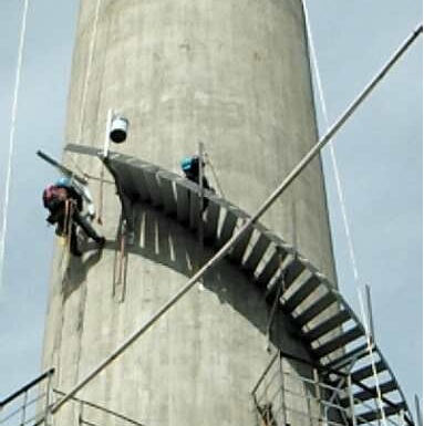 煙囪安裝旋轉梯施工技術特點-大慶